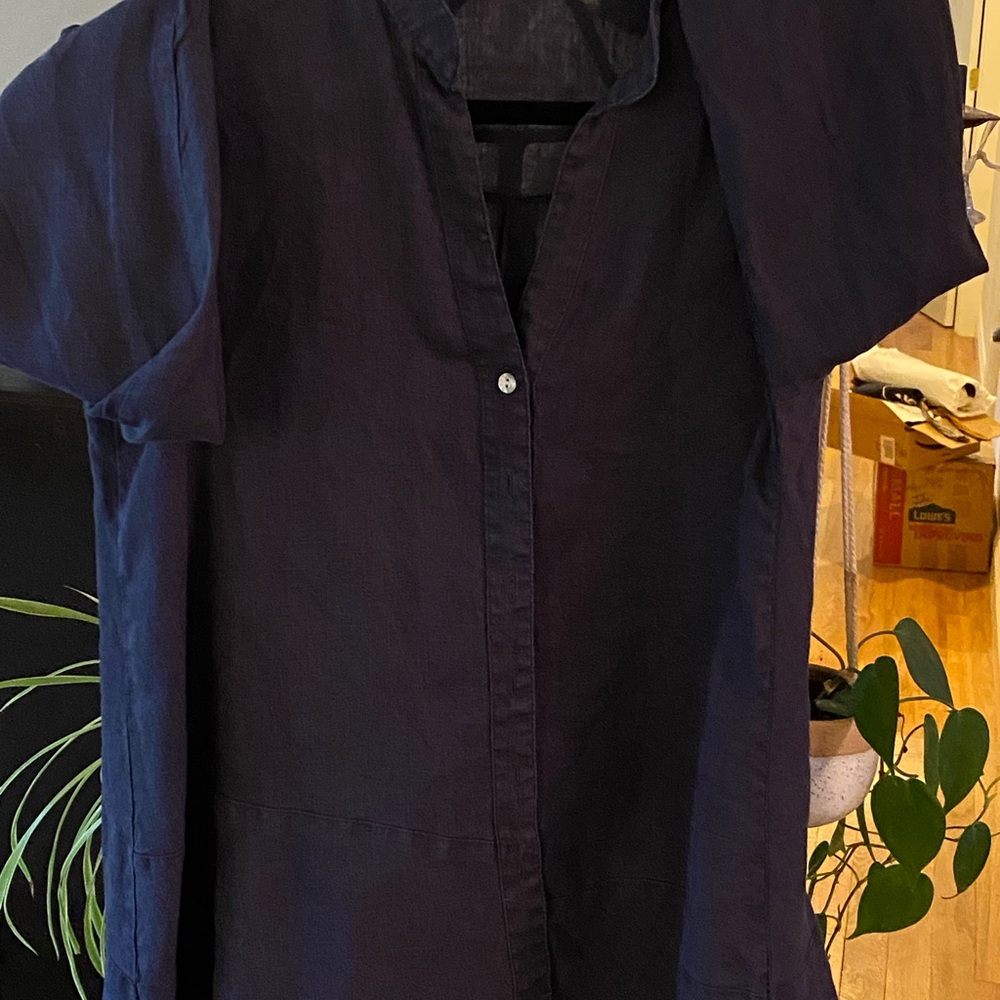 Linen blue shirt size one size fits most.